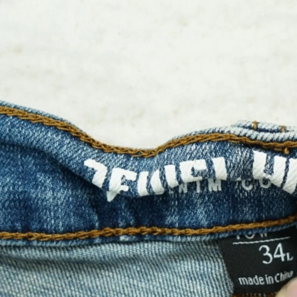 Jewel House Mens Moto‎ Biker Denim Skinny Jeans 40W 34L  Distressed Blue